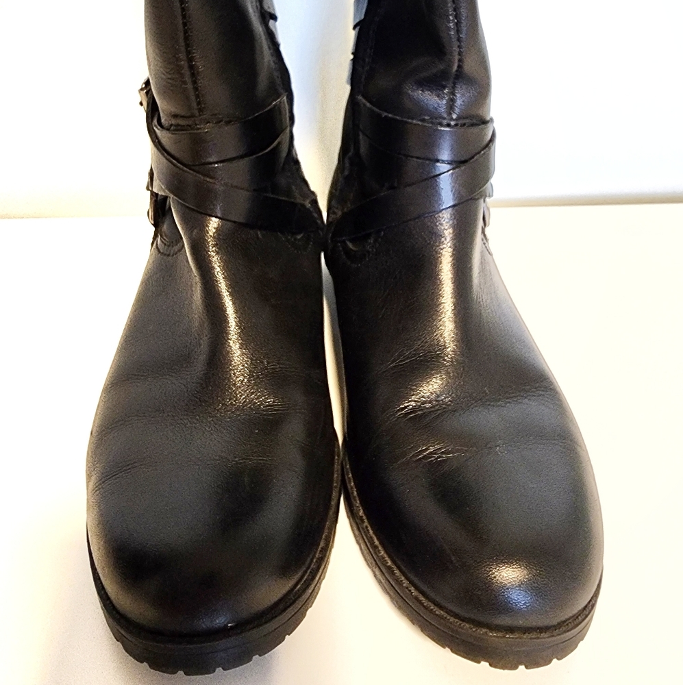 Lauren Ralph Lauren Tall Black Leather Savion Riding Boots Zip Closure 6.5 - Picture 14 of 14